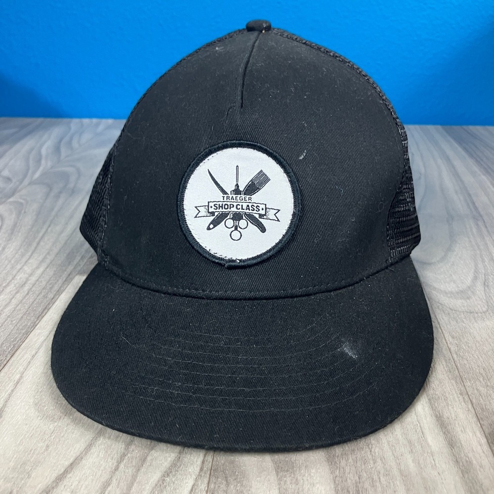 Traeger Shop Class Snapback Trucker Hat Black One‎ Size Adjustable Mesh Back